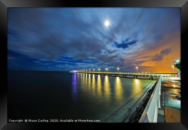 Just Before Sunrise At Shornecliffe Pier Framed Print by Shaun Carling