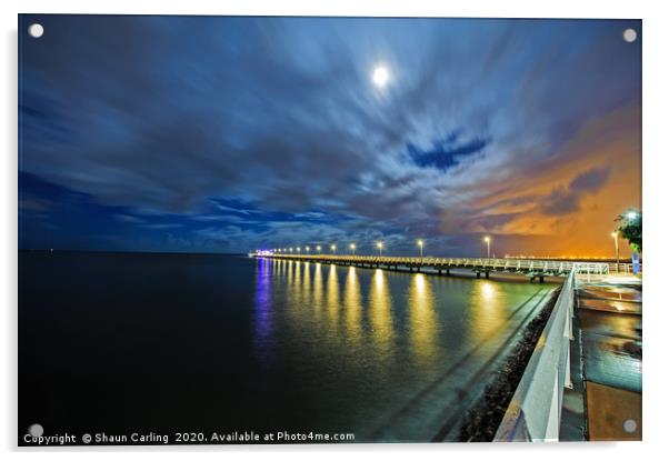 Just Before Sunrise At Shornecliffe Pier Acrylic by Shaun Carling