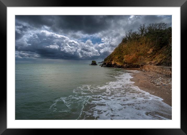 Stormy weather on the Cornwall coast Framed Mounted Print by Eddie John