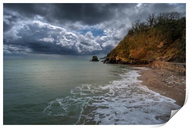 Stormy weather on the Cornwall coast Print by Eddie John