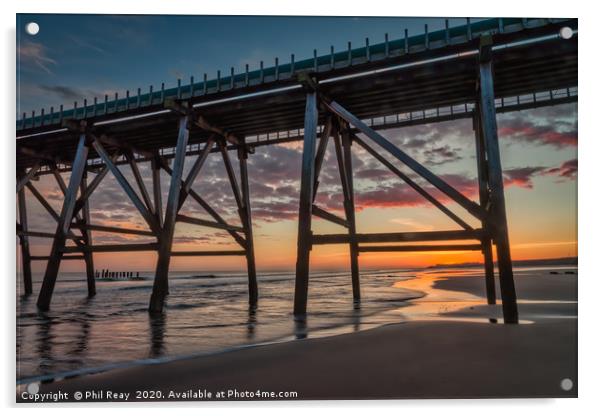 Sunrise at Steetley Pier Acrylic by Phil Reay