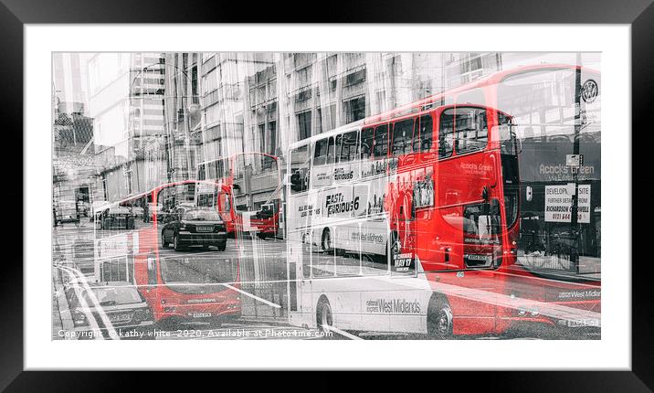 Birmingham. busy street,birmingham city centre Framed Mounted Print by kathy white
