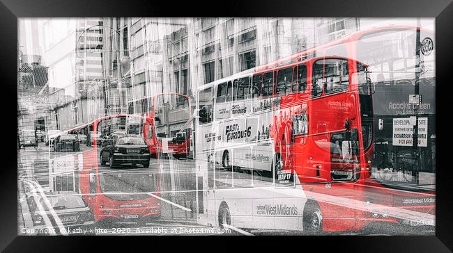 Birmingham. busy street,birmingham city centre Framed Print by kathy white