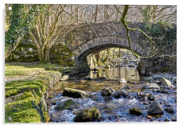 An old bridge near Cader Idris Acrylic by Gordon Maclaren
