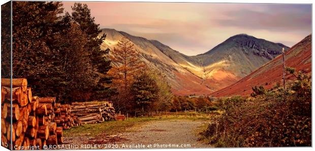 "Golden hour at Great Gable" Canvas Print by ROS RIDLEY