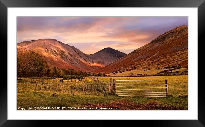 "Golden hour across the mountains" Framed Mounted Print by ROS RIDLEY