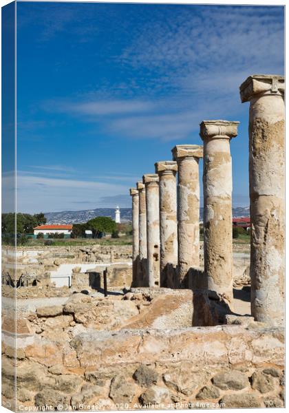 Paphos Archaeology Park Canvas Print by Jan Gregory