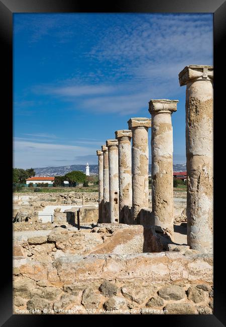 Paphos Archaeology Park Framed Print by Jan Gregory