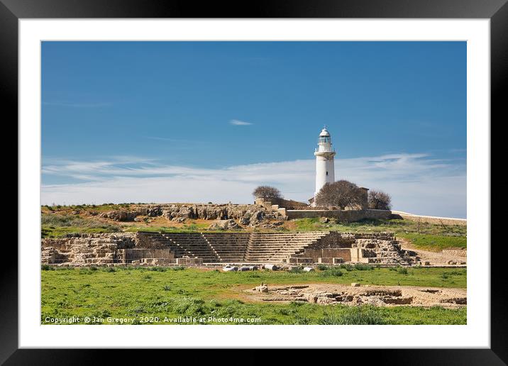 Amphitheatre with a Lighthouse Framed Mounted Print by Jan Gregory
