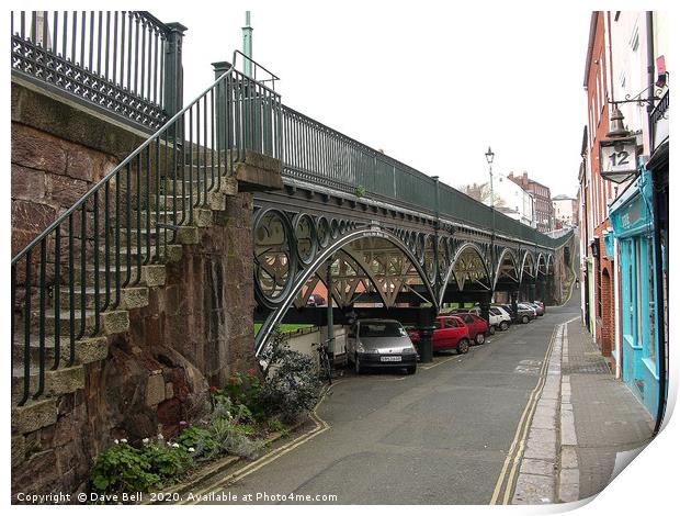 The Iron Bridge Exeter. Print by Dave Bell