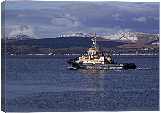 Tug boat on the Clyde Canvas Print by Martin Smith