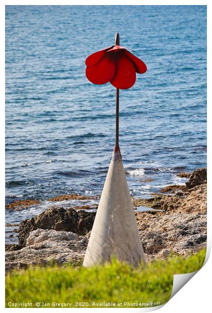 Poppy by the Sea Print by Jan Gregory