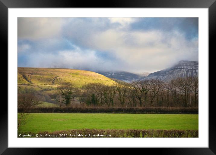 Snow in the Brecon Beacons Framed Mounted Print by Jan Gregory