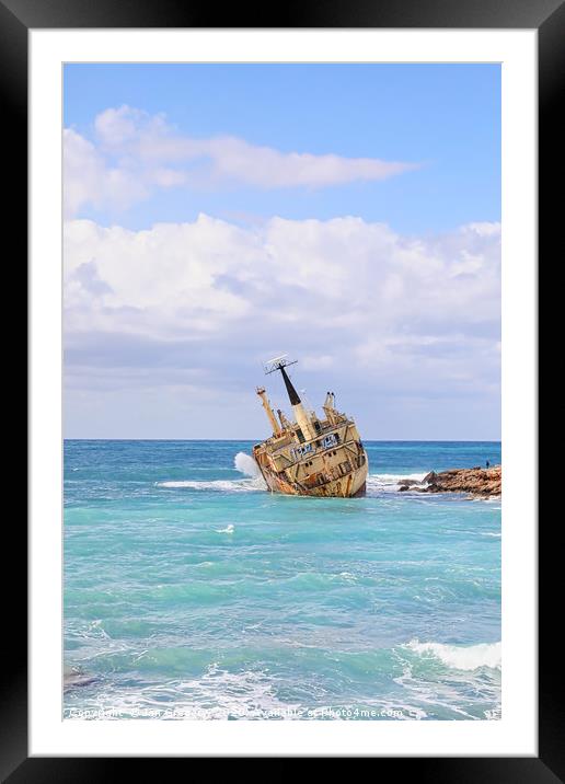 Rusty Shipwreck Framed Mounted Print by Jan Gregory