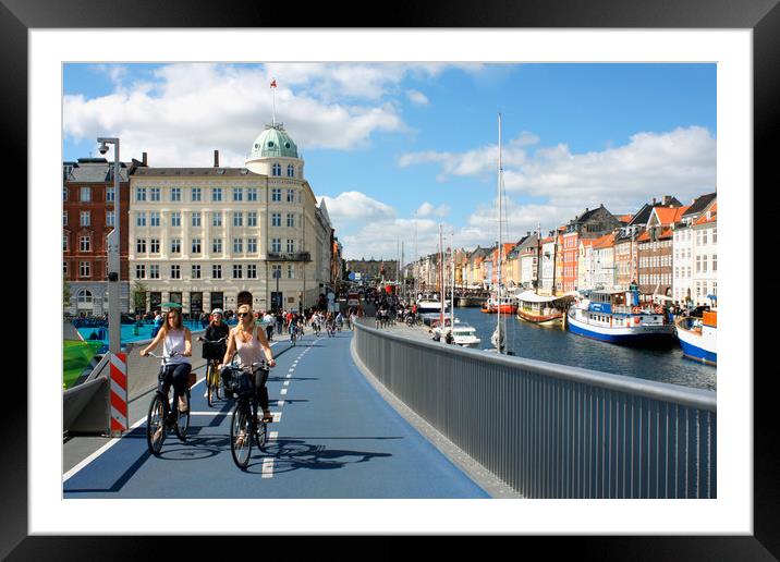 Inderhavnsbroen bridge in Copenhagen - Denmark Framed Mounted Print by M. J. Photography