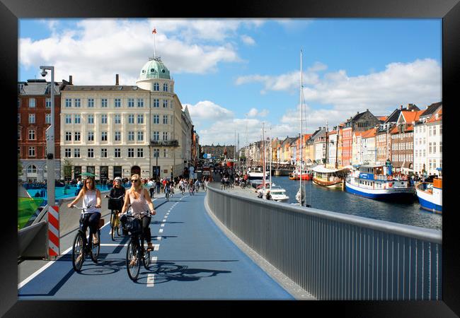 Inderhavnsbroen bridge in Copenhagen - Denmark Framed Print by M. J. Photography