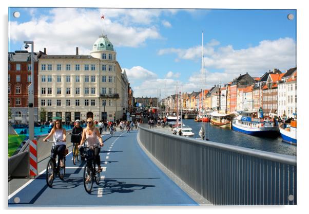 Inderhavnsbroen bridge in Copenhagen - Denmark Acrylic by M. J. Photography