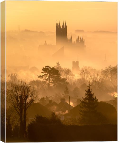 Canterbury in the Fog Canvas Print by Stewart Mckeown
