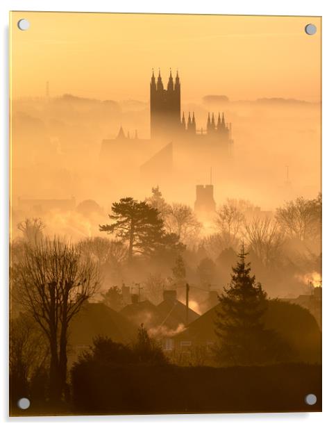 Canterbury in the Fog Acrylic by Stewart Mckeown