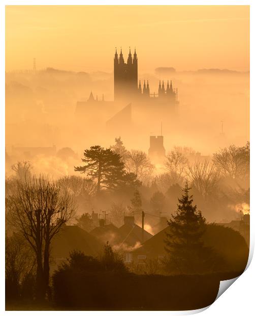 Canterbury in the Fog Print by Stewart Mckeown