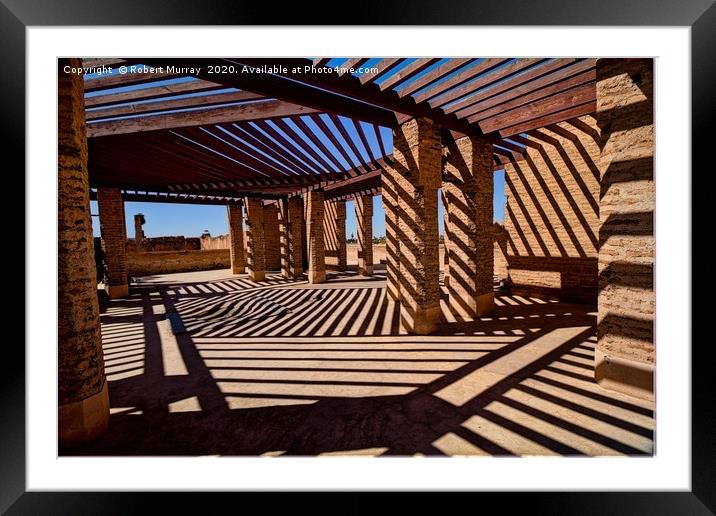 Roofbeams and Shadows Abstract Framed Mounted Print by Robert Murray