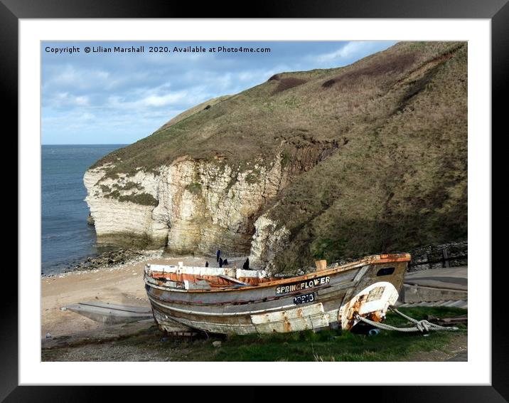 Flamborough Head Yorkshire.  Framed Mounted Print by Lilian Marshall