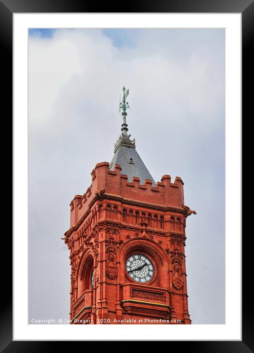 Clock Tower, Cardiff Bay Framed Mounted Print by Jan Gregory