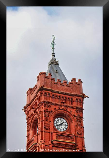 Clock Tower, Cardiff Bay Framed Print by Jan Gregory