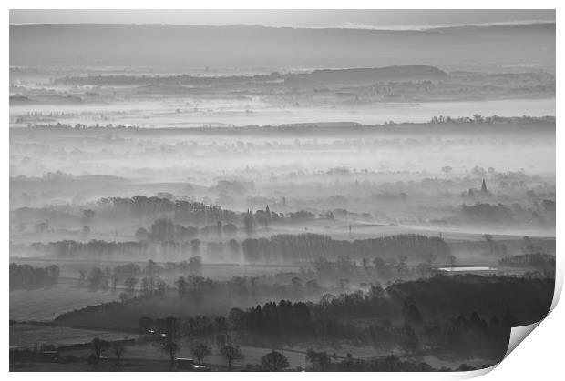 Worcestershire sunrise Print by David Wall