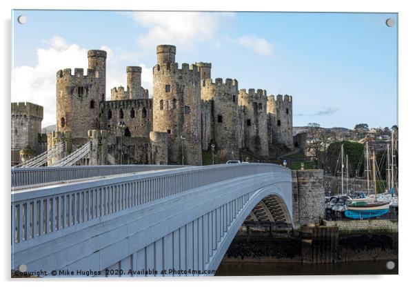 Conwy Castle Acrylic by Mike Hughes