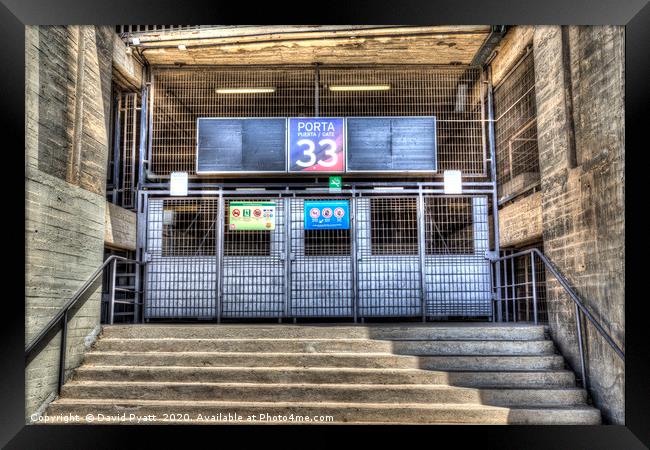 Nou Camp Stadium Gate 33 Framed Print by David Pyatt