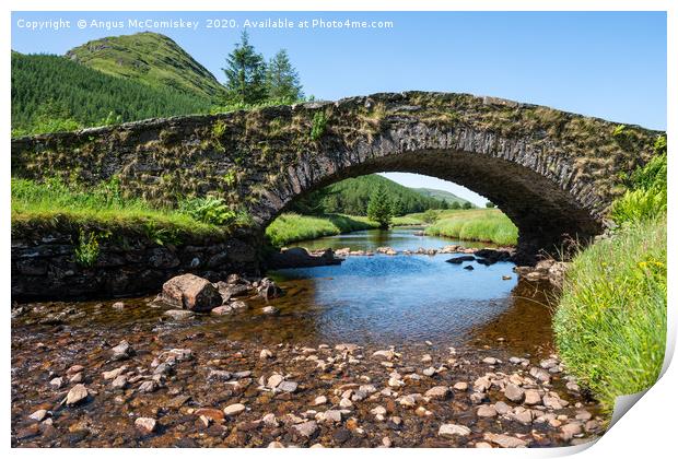 Butterbridge old stone single arched bridge Print by Angus McComiskey