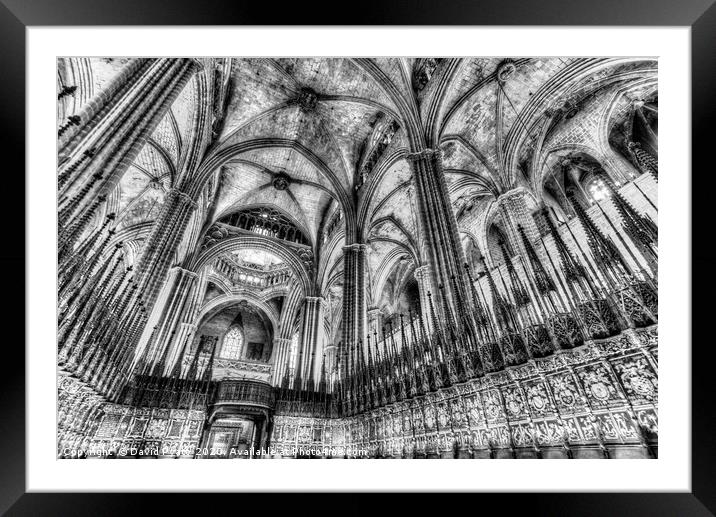 Choir Barcelona Cathedral  Framed Mounted Print by David Pyatt