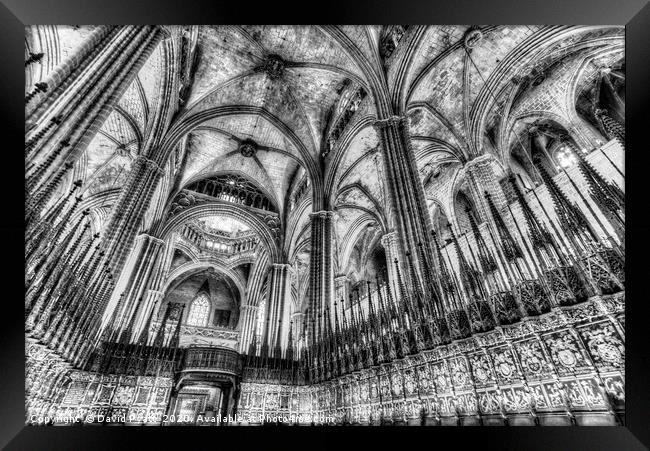 Choir Barcelona Cathedral  Framed Print by David Pyatt