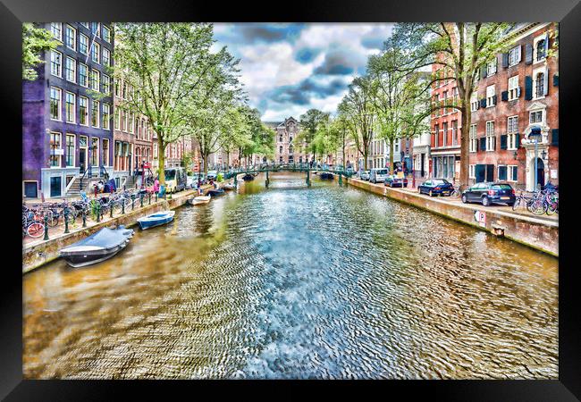 Amsterdam Canal Framed Print by Valerie Paterson
