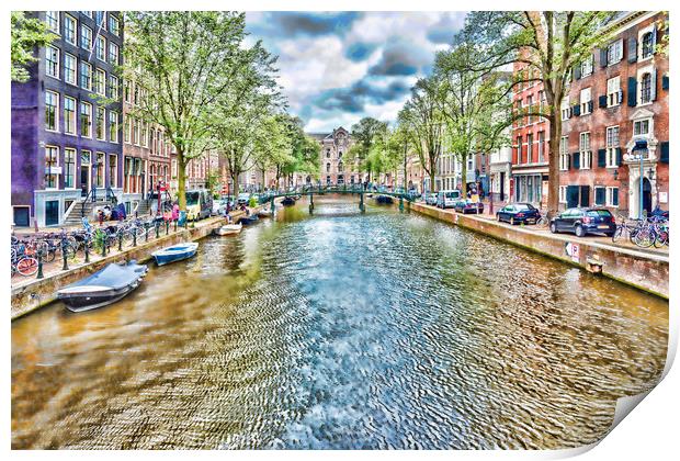 Amsterdam Canal Print by Valerie Paterson
