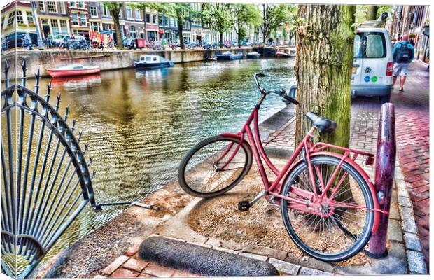 Amsterdam Canal View Canvas Print by Valerie Paterson