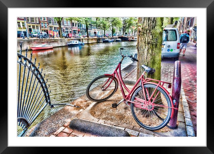 Amsterdam Canal View Framed Mounted Print by Valerie Paterson