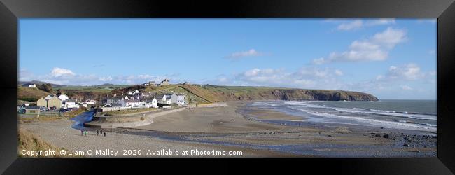Aberdaron in the February Sun Framed Print by Liam Neon