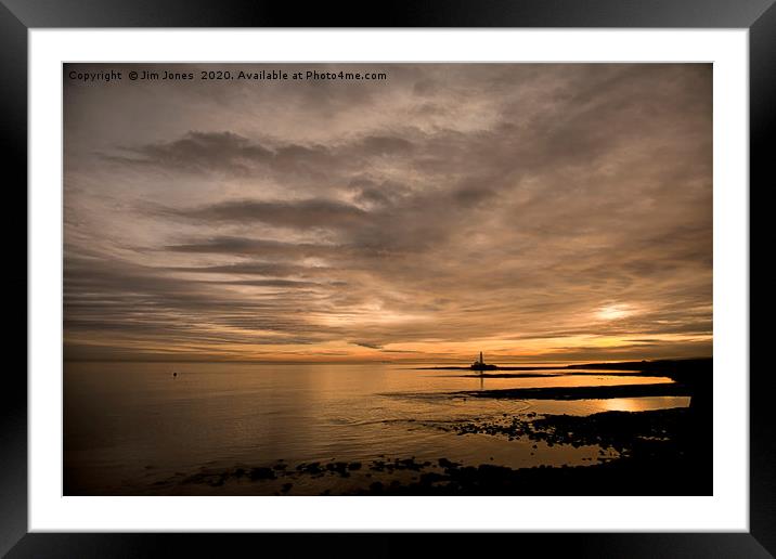 Another Golden Dawn at St Mary's Island Framed Mounted Print by Jim Jones