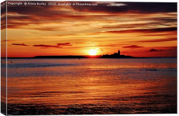 Golden Sunrise in Northumberland Canvas Print by Aimie Burley