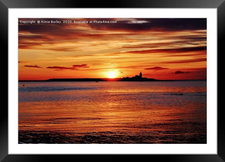 Golden Sunrise in Northumberland Framed Mounted Print by Aimie Burley