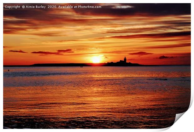 Golden Sunrise in Northumberland Print by Aimie Burley