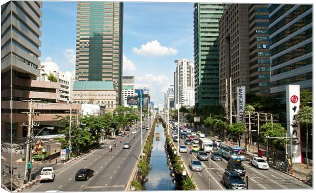 Bangkok city traffic                               Canvas Print by jason jones