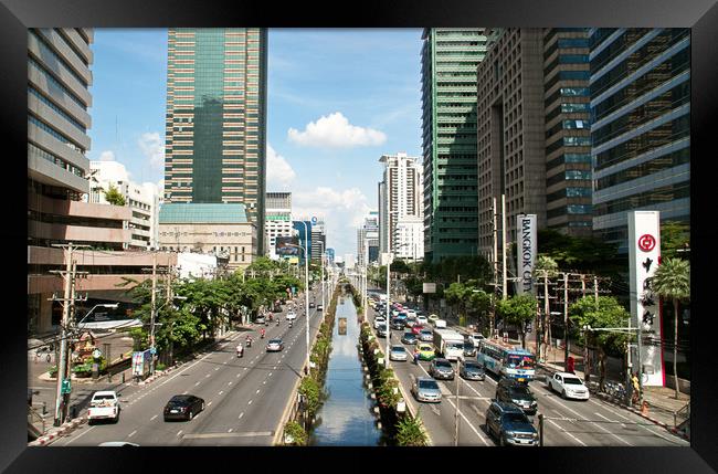 Bangkok city traffic                               Framed Print by jason jones