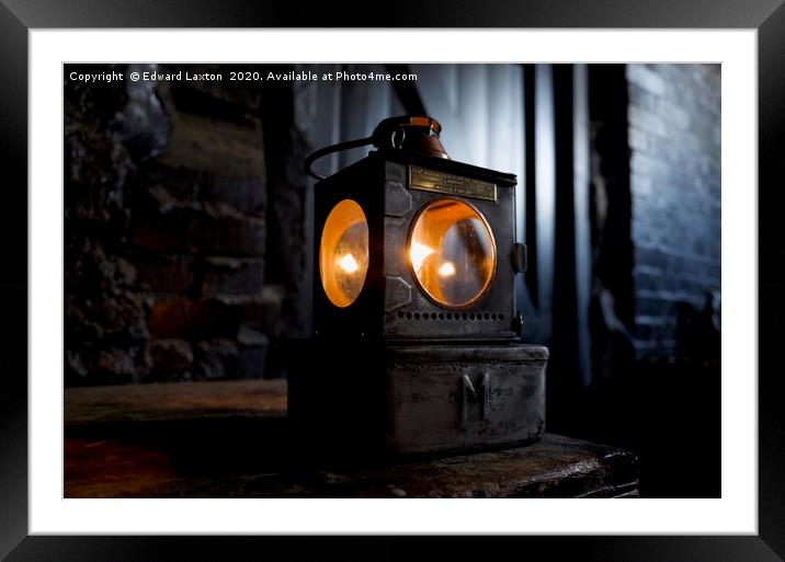 Oil Lamp in an old Barn Framed Mounted Print by Edward Laxton