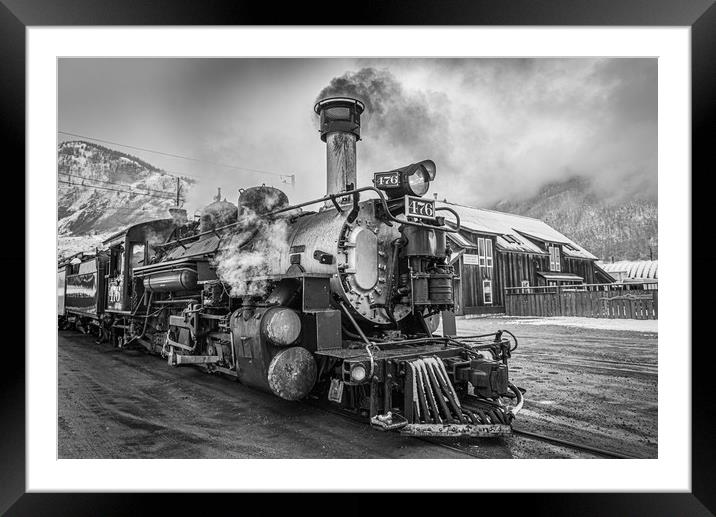 Steam Train Resting in Silverton CO Framed Mounted Print by Gareth Burge Photography