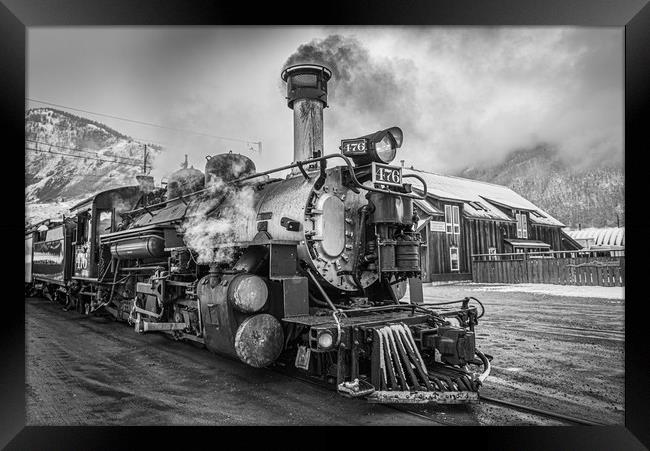 Steam Train Resting in Silverton CO Framed Print by Gareth Burge Photography