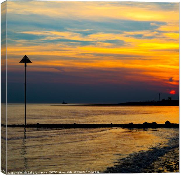 Sunset on The Beach Canvas Print by Jake Uniacke