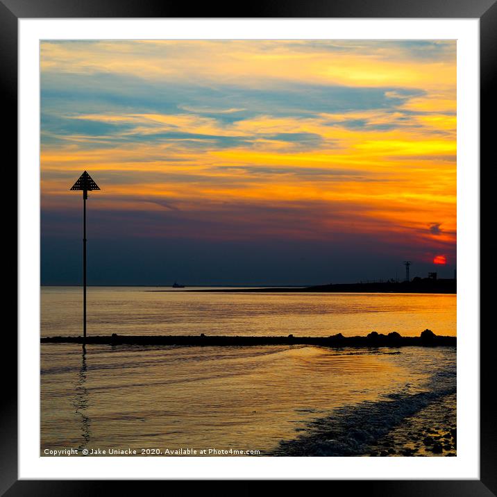 Sunset on The Beach Framed Mounted Print by Jake Uniacke